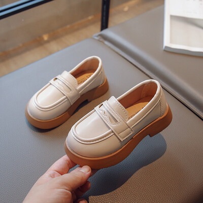 Meiteņu ādas apavi ballītēm kāzām, vienkārši, vienkrāsaini, melni, bērnu apavi, Apvienotās Karalistes formas skolas apavi, 2023. gada četru sezonu