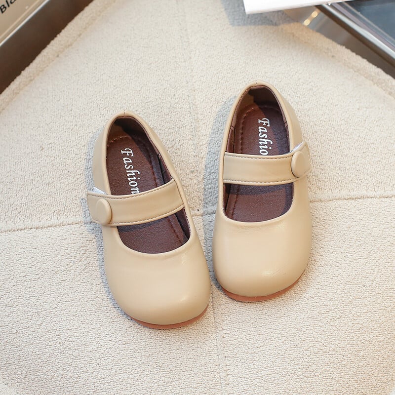 Kožne cipele za djevojčice za vjenčanje, jednobojne, britanskog stila, dječje plitke cipele s mekim potplatom, dječje cipele za princeze, novo 2024.