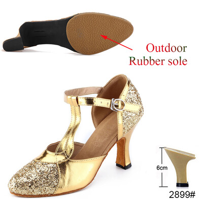 Latīņu apavi Sieviešu Salsa Tango Ballīte Augstpapēžu Apavi Sieviešu Sequins Zelts Sudrabs Meiteņu Profesionālie Deju Apavi