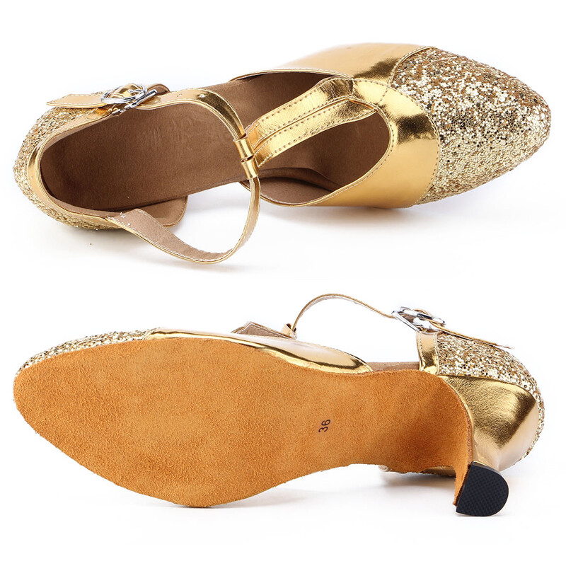 Latino cipele Ženske Salsa Tango Ballroom Party Ženske cipele na visoku petu Šljokice Zlatno Srebrne Profesionalne plesne cipele za djevojčice