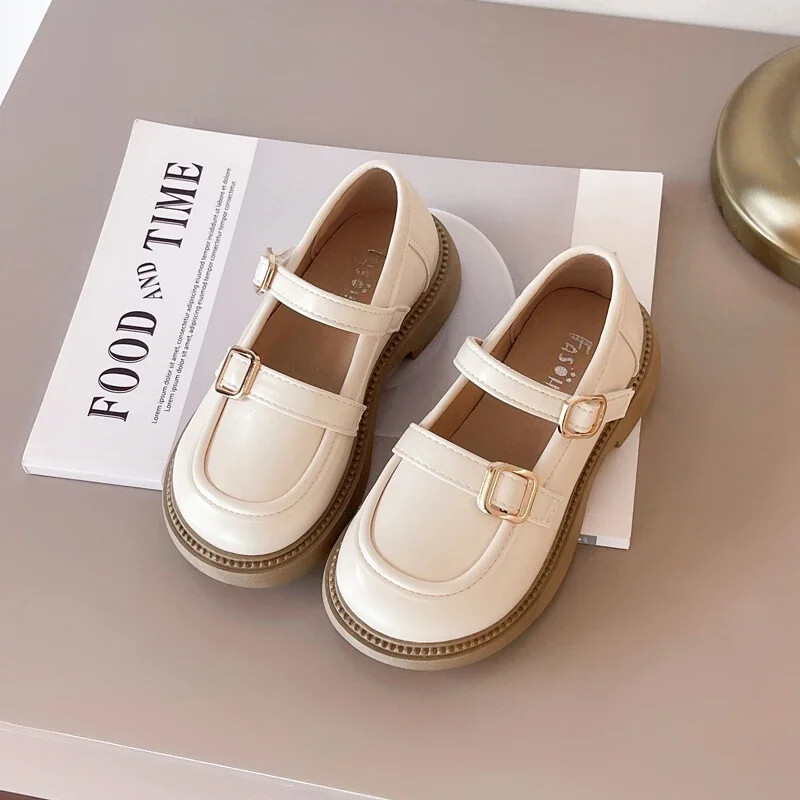 Klasične jednostavne dječje kožne cipele Svestrane crne školske cipele za djevojčice Mekane kauzalne dječje modne Mary Jane cipele s debelim dnom