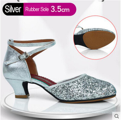 Sieviešu profesionāla mīksta gumijas zole āra iekštelpām ar slēgtu purngalu, moderna/ samba/ tango/ balles zāle/ salsa/ latīņu deju apavi