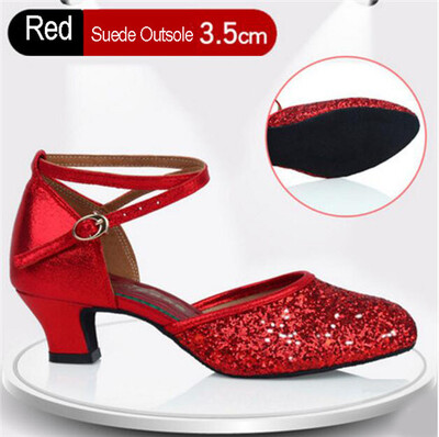 Sieviešu profesionāla mīksta gumijas zole āra iekštelpām ar slēgtu purngalu, moderna/ samba/ tango/ balles zāle/ salsa/ latīņu deju apavi