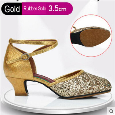 Sieviešu profesionāla mīksta gumijas zole āra iekštelpām ar slēgtu purngalu, moderna/ samba/ tango/ balles zāle/ salsa/ latīņu deju apavi