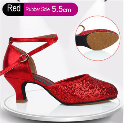 Sieviešu profesionāla mīksta gumijas zole āra iekštelpām ar slēgtu purngalu, moderna/ samba/ tango/ balles zāle/ salsa/ latīņu deju apavi
