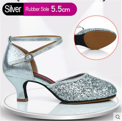 Sieviešu profesionāla mīksta gumijas zole āra iekštelpām ar slēgtu purngalu, moderna/ samba/ tango/ balles zāle/ salsa/ latīņu deju apavi