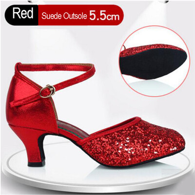 Sieviešu profesionāla mīksta gumijas zole āra iekštelpām ar slēgtu purngalu, moderna/ samba/ tango/ balles zāle/ salsa/ latīņu deju apavi