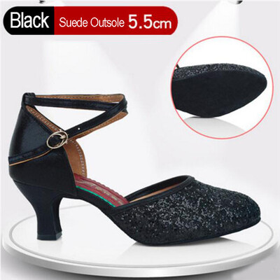 Sieviešu profesionāla mīksta gumijas zole āra iekštelpām ar slēgtu purngalu, moderna/ samba/ tango/ balles zāle/ salsa/ latīņu deju apavi