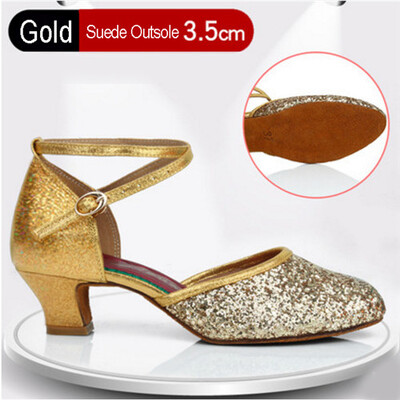 Sieviešu profesionāla mīksta gumijas zole āra iekštelpām ar slēgtu purngalu, moderna/ samba/ tango/ balles zāle/ salsa/ latīņu deju apavi