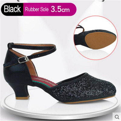 Sieviešu profesionāla mīksta gumijas zole āra iekštelpām ar slēgtu purngalu, moderna/ samba/ tango/ balles zāle/ salsa/ latīņu deju apavi