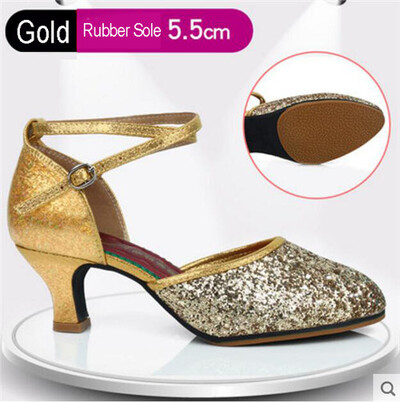 Sieviešu profesionāla mīksta gumijas zole āra iekštelpām ar slēgtu purngalu, moderna/ samba/ tango/ balles zāle/ salsa/ latīņu deju apavi