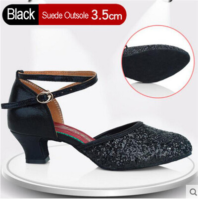 Sieviešu profesionāla mīksta gumijas zole āra iekštelpām ar slēgtu purngalu, moderna/ samba/ tango/ balles zāle/ salsa/ latīņu deju apavi