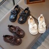 Παιδικά Δερμάτινα Παπούτσια Χονδρά μονόχρωμα Κομψά παιδικά παπούτσια Spring Bowknot Morden Daily School Comfy Girl`s Mary Janes 26-36