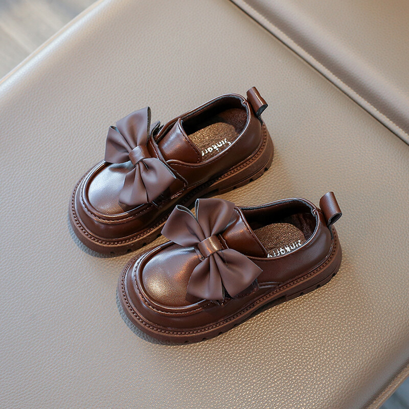 Παιδικά Δερμάτινα Παπούτσια Χονδρά μονόχρωμα Κομψά παιδικά παπούτσια Spring Bowknot Morden Daily School Comfy Girl`s Mary Janes 26-36
