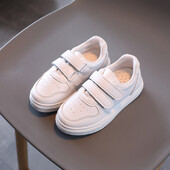 Pure White Girls Vienkāršas bērnu kedas 2023 Jauni neslīdoši zēnu skolas apavi pavasara Double Hook & Loop Modes ikdienas apavi bērniem