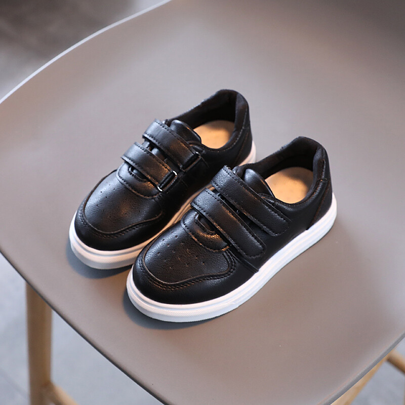 Pure White Girls Vienkāršas bērnu kedas 2023 Jauni neslīdoši zēnu skolas apavi pavasara Double Hook & Loop Modes ikdienas apavi bērniem