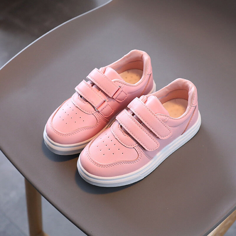 Pure White Girls Vienkāršas bērnu kedas 2023 Jauni neslīdoši zēnu skolas apavi pavasara Double Hook & Loop Modes ikdienas apavi bērniem