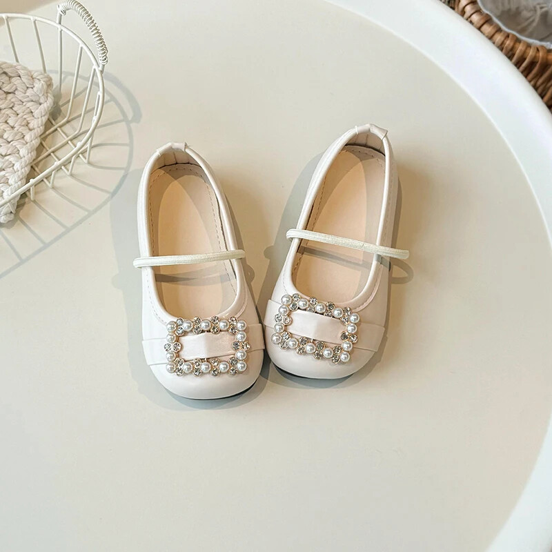 Παιδικά παπούτσια Dance Performance Παπούτσια για κορίτσια με μαλακή σόλα Princess Sweet Fashion 2024 Νέα παιδικά δερμάτινα παπούτσια με στρογγυλή μύτη