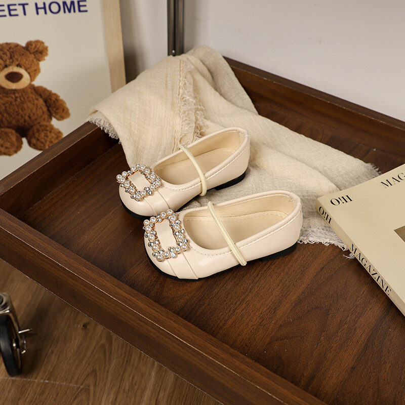 Prabangūs mergaičių baleto batai kalnų krištolas Elegantiški vaikiški princesių odiniai batai madingi minkšti batai vaikams priežastiniai sekli plokšti batai