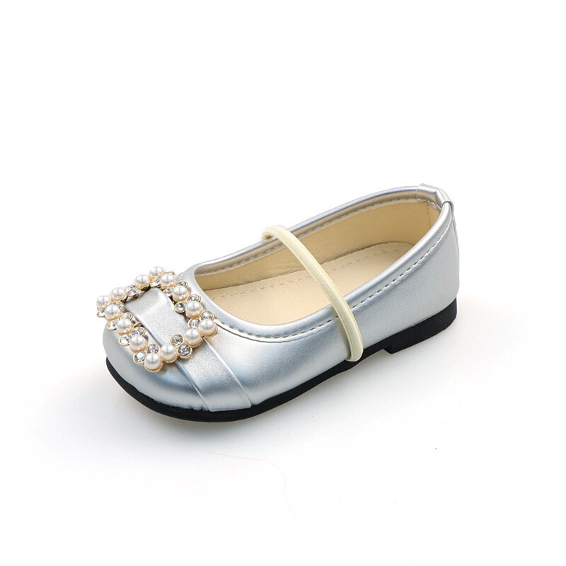 Prabangūs mergaičių baleto batai kalnų krištolas Elegantiški vaikiški princesių odiniai batai madingi minkšti batai vaikams priežastiniai sekli plokšti batai