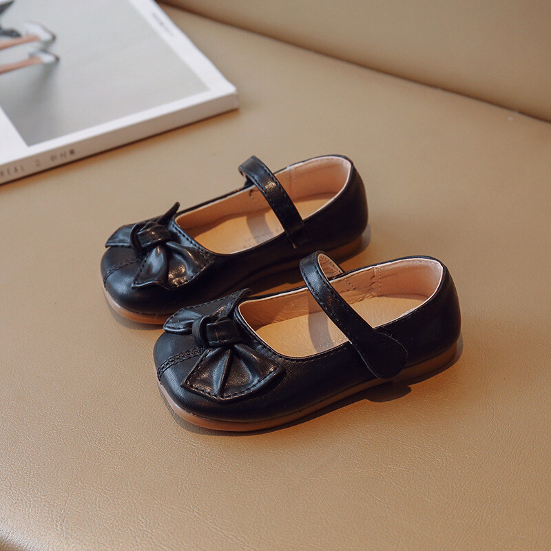 Flat παπούτσια για κορίτσια Κορεάτικο στυλ Παιδικά Causal Princess Δερμάτινα παπούτσια Μόδα Ευέλικτα παιδικά παπούτσια για περπάτημα Παπιγιόν μονόχρωμο