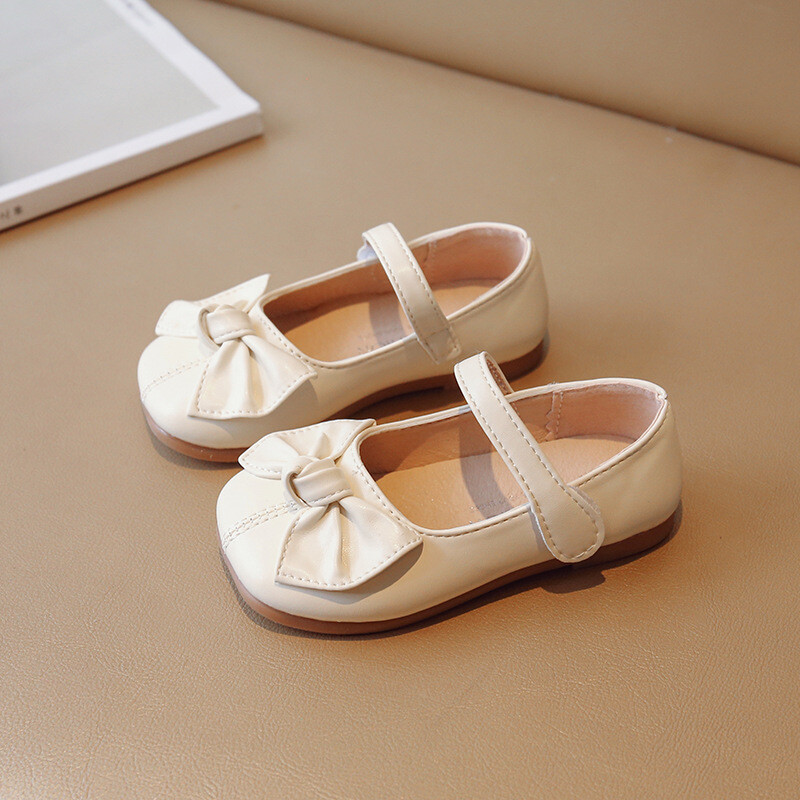 Flat παπούτσια για κορίτσια Κορεάτικο στυλ Παιδικά Causal Princess Δερμάτινα παπούτσια Μόδα Ευέλικτα παιδικά παπούτσια για περπάτημα Παπιγιόν μονόχρωμο