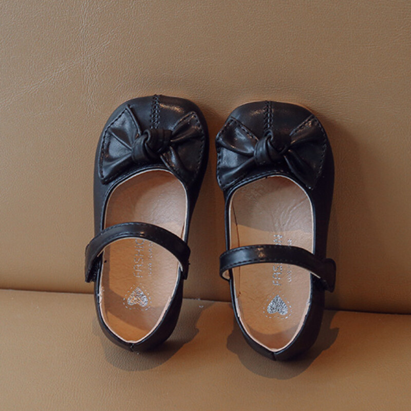 Flat παπούτσια για κορίτσια Κορεάτικο στυλ Παιδικά Causal Princess Δερμάτινα παπούτσια Μόδα Ευέλικτα παιδικά παπούτσια για περπάτημα Παπιγιόν μονόχρωμο