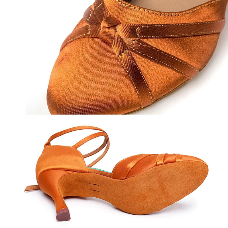 Svilene satenske cipele za latino ples Tango Salsa Obuća za dvoranske plesove za žene Indoor Profesionalne plesne tenisice na visoke pete 5,5/7 cm
