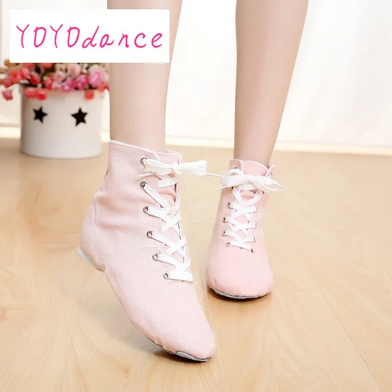 Γυναικεία σόλα με σπαστό τακούνι σε καμβά ψηλό τοπ Μαύρο Λευκό Κόκκινο Μπλε αθλητικό παπούτσι ανδρικό Γυναικείο αγόρι για κορίτσια Καμβάς τζαζ χορευτικά παπούτσια