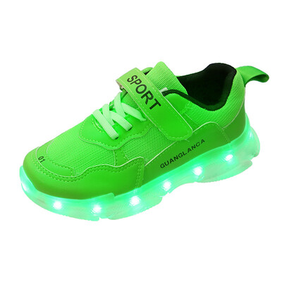 Jauni bērnu LED gaismas apavi USB uzlādes bērnu kedas sieta elpojoši zēnu un meiteņu sporta apavi