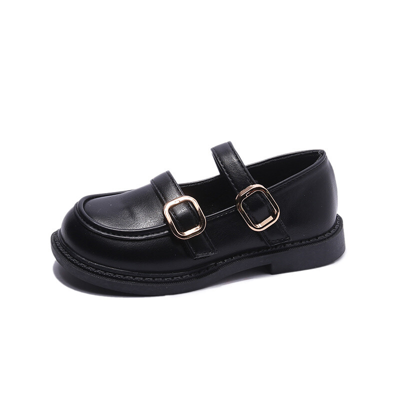 2024. gada pavasaris Bērnu ādas apavi brūni, melni balti, maziem bērniem, plakani apavi Retro krāsā, eleganti bērnu skolas apavi, meitene H07191