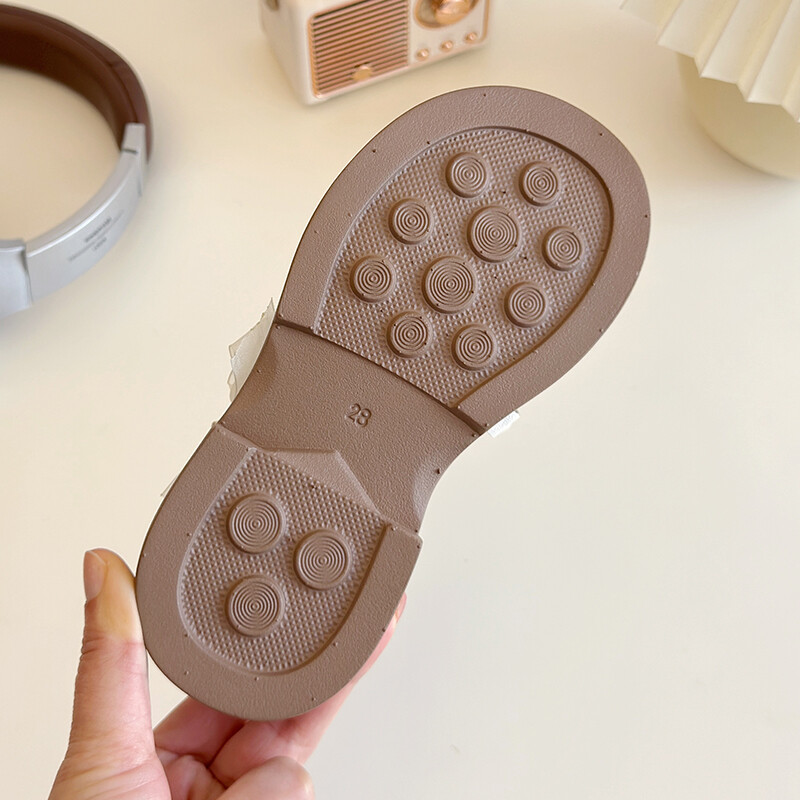 Kožne cipele za djevojčice Vrpca s bisernim lancem Jednobojna Elegantna dječja Mary Janes na kuku Prekrasna proljetna crna bež dječja cipela