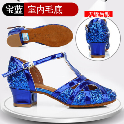 Νέα άφιξη Παιδικά κορίτσια Παιδικά γκλίτερ παγιέτες χορού Tango Latin Salsa Παπούτσια χορού με κλειστό τακούνι Princess girls sandals