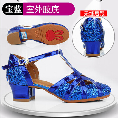 Νέα άφιξη Παιδικά κορίτσια Παιδικά γκλίτερ παγιέτες χορού Tango Latin Salsa Παπούτσια χορού με κλειστό τακούνι Princess girls sandals