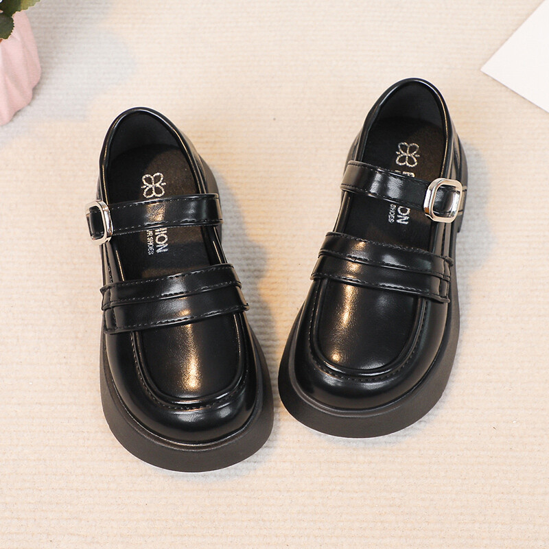Δερμάτινα παπούτσια για κορίτσια για πάρτι γάμου Απλή μασίφ μαύρα παιδικά UK Uniform σχολικά παπούτσια Παιδικά παπούτσια Performance Άνοιξη φθινόπωρο