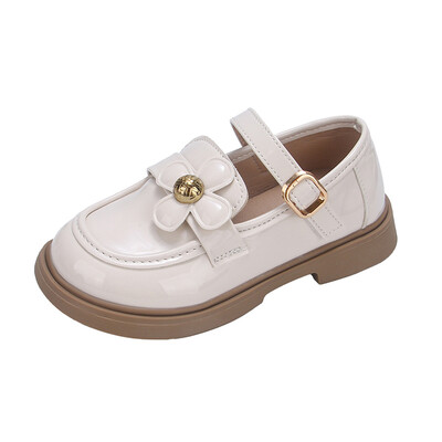 Meiteņu ādas apavi ballītēm kāzām bērniem Performance Shoes Fashion Kids Princess Flowers Kurpes pretslīdēšanas 26-36 izmērs