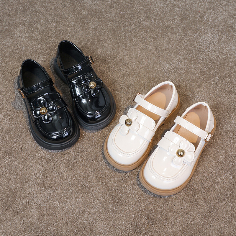 Kožne cipele za djevojčice za zabavu, vjenčanje, dječje cipele za nastup, modne dječje cipele za princeze s cvijećem, protiv klizanja, veličina 26-36