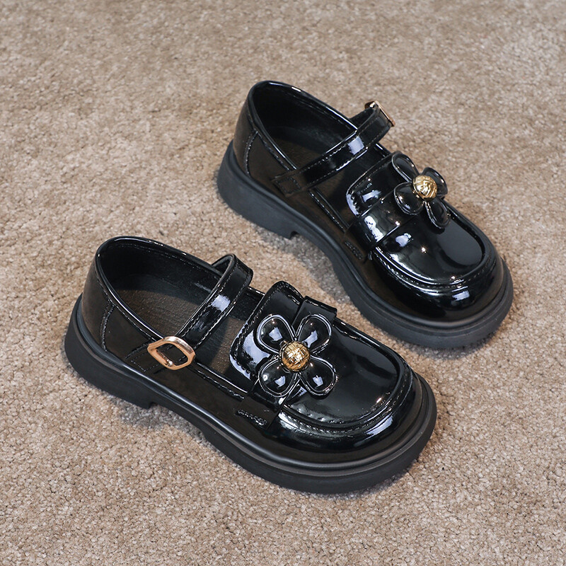 Kožne cipele za djevojčice za zabavu, vjenčanje, dječje cipele za nastup, modne dječje cipele za princeze s cvijećem, protiv klizanja, veličina 26-36