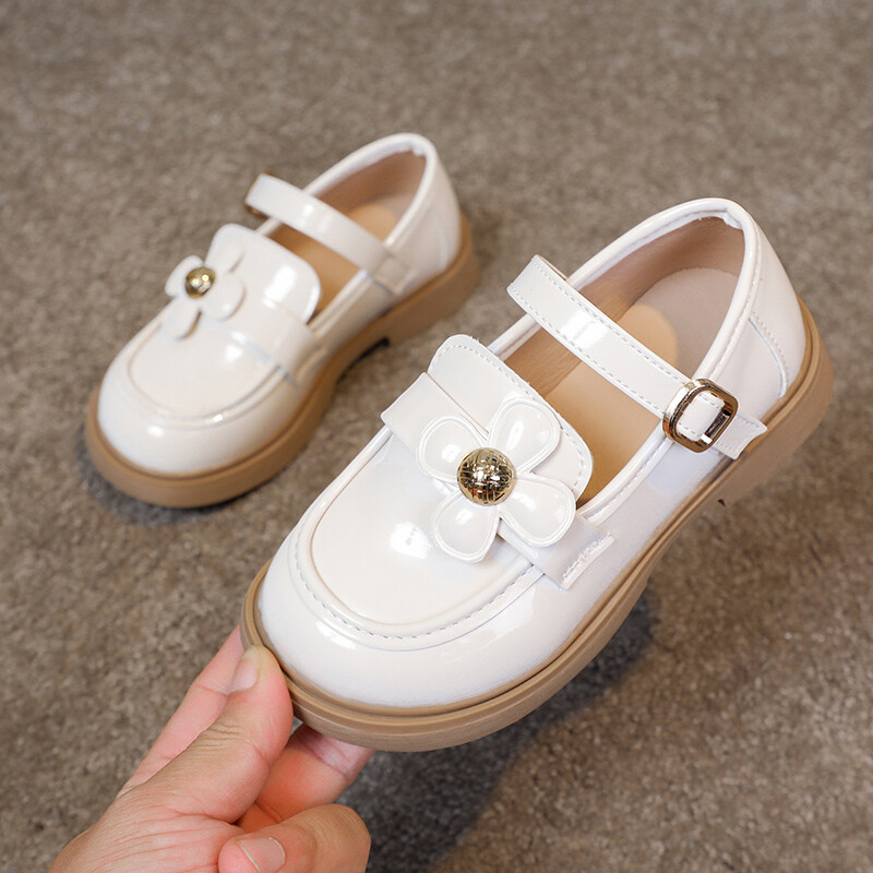 Kožne cipele za djevojčice za zabavu, vjenčanje, dječje cipele za nastup, modne dječje cipele za princeze s cvijećem, protiv klizanja, veličina 26-36
