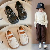 2024. gada bērnu apavu pavasaris Jauki puķu meiteņu ādas apavi ar mīkstu zoli Jaunas modes meiteņu ballīšu kleitas Apavi Eleganti sieviešu apavi