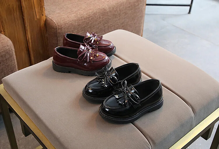 Bērnu pušķis princešu apavi Skolas ballītes kāzu kleita Mary Jane PU ādas apavi meitenēm elpojoši, neslīdoši apavi