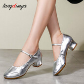 Plesne cipele za žene Djevojke Dame Latin Ballroom Moderne salsa plesne cipele Zatvoreni prsti Četvrtasti ples Mekani gumeni potplat