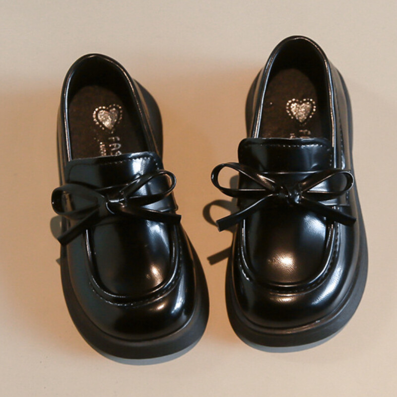 Άνοιξη Φθινόπωρο Παιδιά Μαύρα Μοκασίνια Μόδα Breathable Girls Princess Δερμάτινα Παπούτσια Causal Thick Soled Παιδικά Σχολικά Μονά Παπούτσια