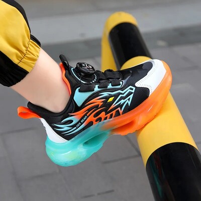 Ag.Dog Boys Φθινοπωρινά/Χειμώνα αντιολισθητικά αθλητικά παπούτσια με μαλακό κάτω μέρος με περιστρεφόμενη πόρπη για παιδιά Παιδιά Online Trend για τρέξιμο με αναπνέει