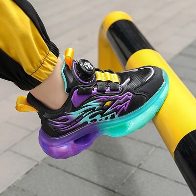 Ag.Dog Boys Φθινοπωρινά/Χειμώνα αντιολισθητικά αθλητικά παπούτσια με μαλακό κάτω μέρος με περιστρεφόμενη πόρπη για παιδιά Παιδιά Online Trend για τρέξιμο με αναπνέει