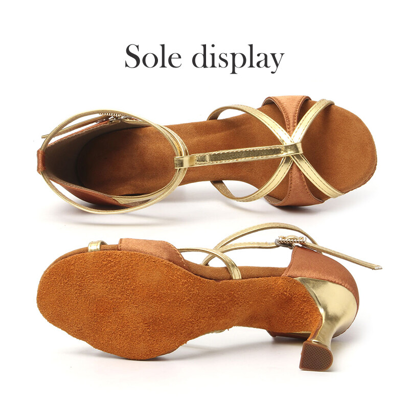 DKZSYIM Latin tánccipő nőknek Jazz Ballroom Salsa Tango gyakorló tánccipő Fekete/piros/kék/barna/arany/ezüst puha talp