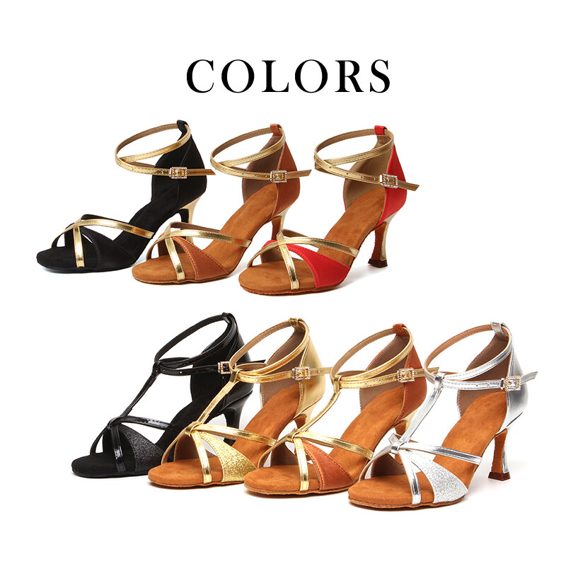 DKZSYIM Latin tánccipő nőknek Jazz Ballroom Salsa Tango gyakorló tánccipő Fekete/piros/kék/barna/arany/ezüst puha talp
