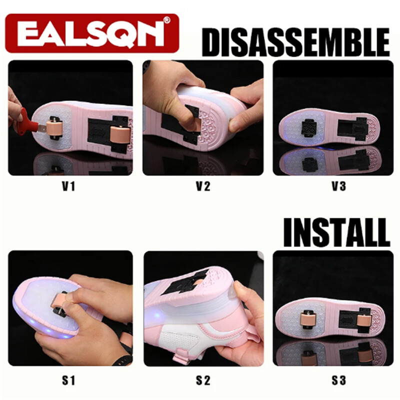 Sporta kedas Led Light Apavi Bērnu Bērni Zēni Meitenes USB Uzlāde Kvēlojoši Sporta Riteņi Āra Parkour Skrituļslidas Kurpes