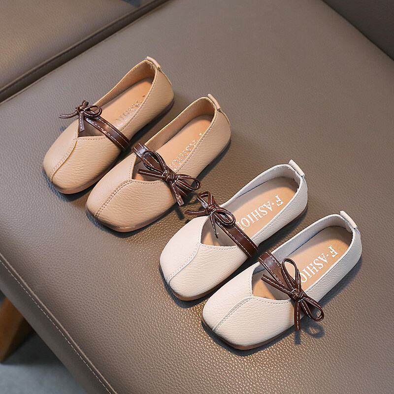 Δερμάτινα παπούτσια για κορίτσια Μόδα Παιδικό Φιόγκο Μαλακά άνετα Επίπεδα Μονά Παπούτσια Μαθητικά Βρεφικά Casual Παπούτσια Άνοιξη Φθινόπωρο Νέο H698