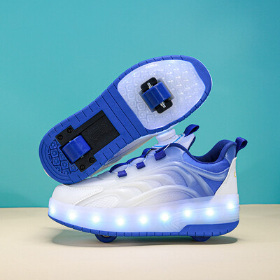 Gyerek tornacipők Cipők Fiúk Lányok Led Light Kerekek Kültéri Parkour Görkorcsolya Cipők Sport USB töltés Ragyogó alkalmi cipő